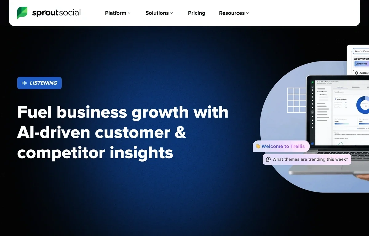 Sprout Social Reddit tool homepage