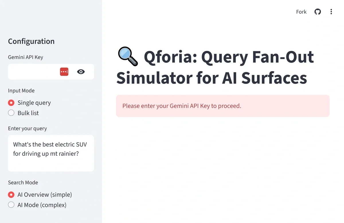 Query-fan out simulator for AI