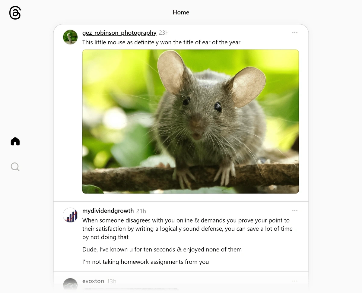 A Threads feed