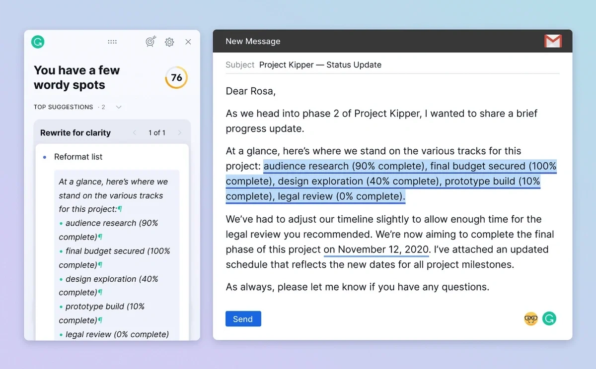Grammarly editor