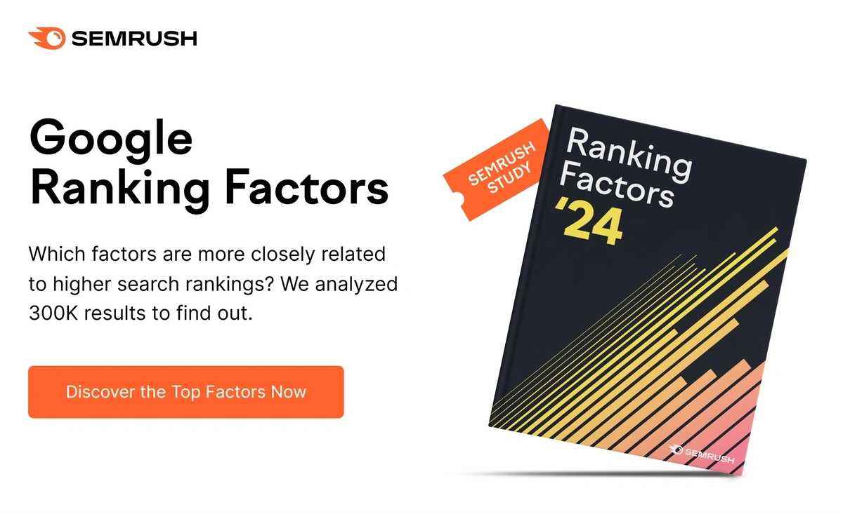 Semrush 'Google Ranking Factors' landing page