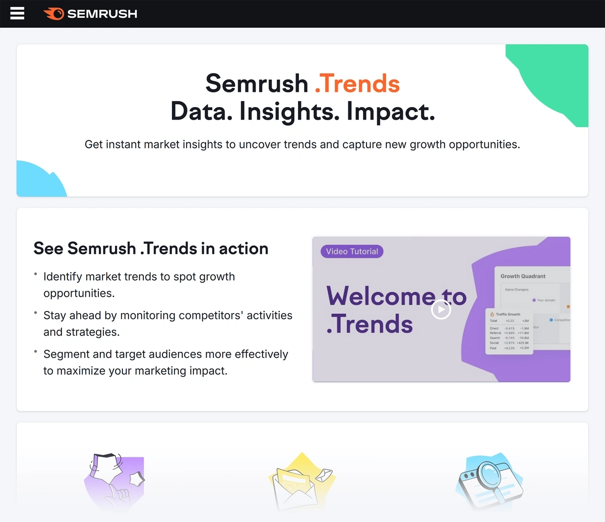 Semrush Trends landing page