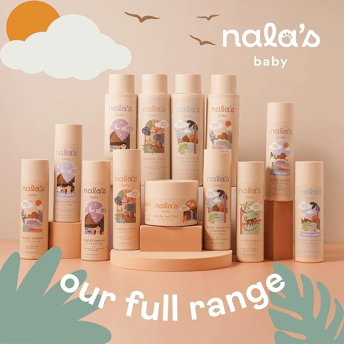 The full range of shampoos available at Nala’s Baby