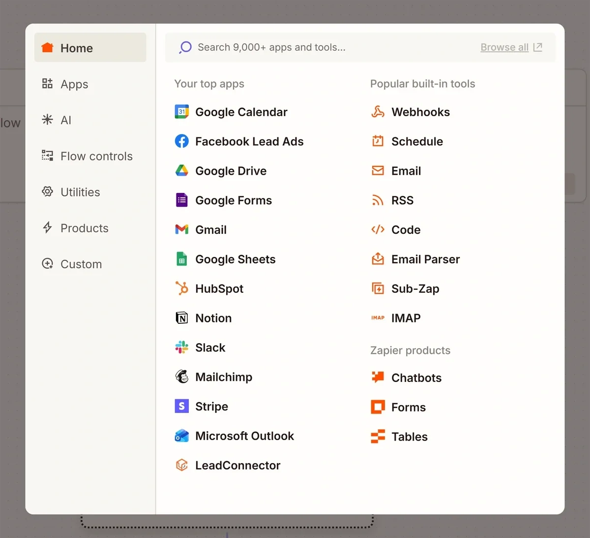 Zapier app library