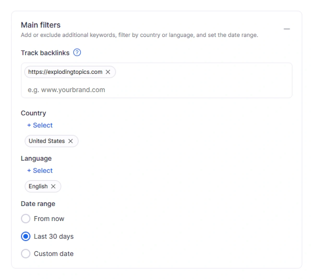 Semrush Brand Monitoring query filters