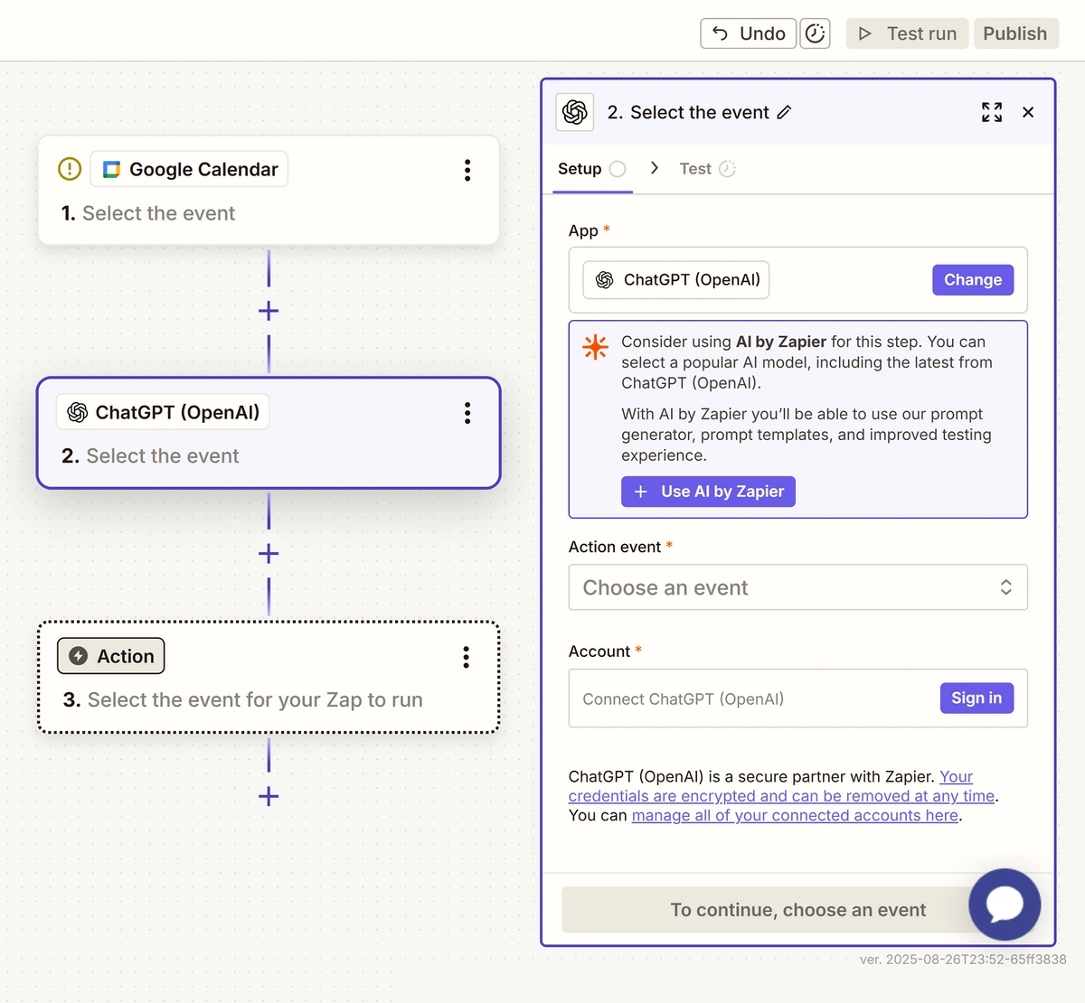 A content generation workflow using ChatGPT in Zapier