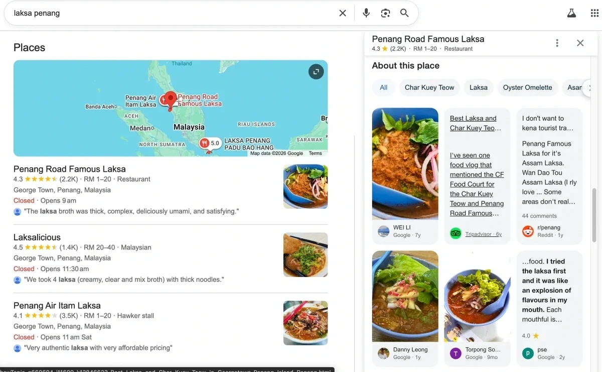 Reddit threads surfacing in GBP profiles