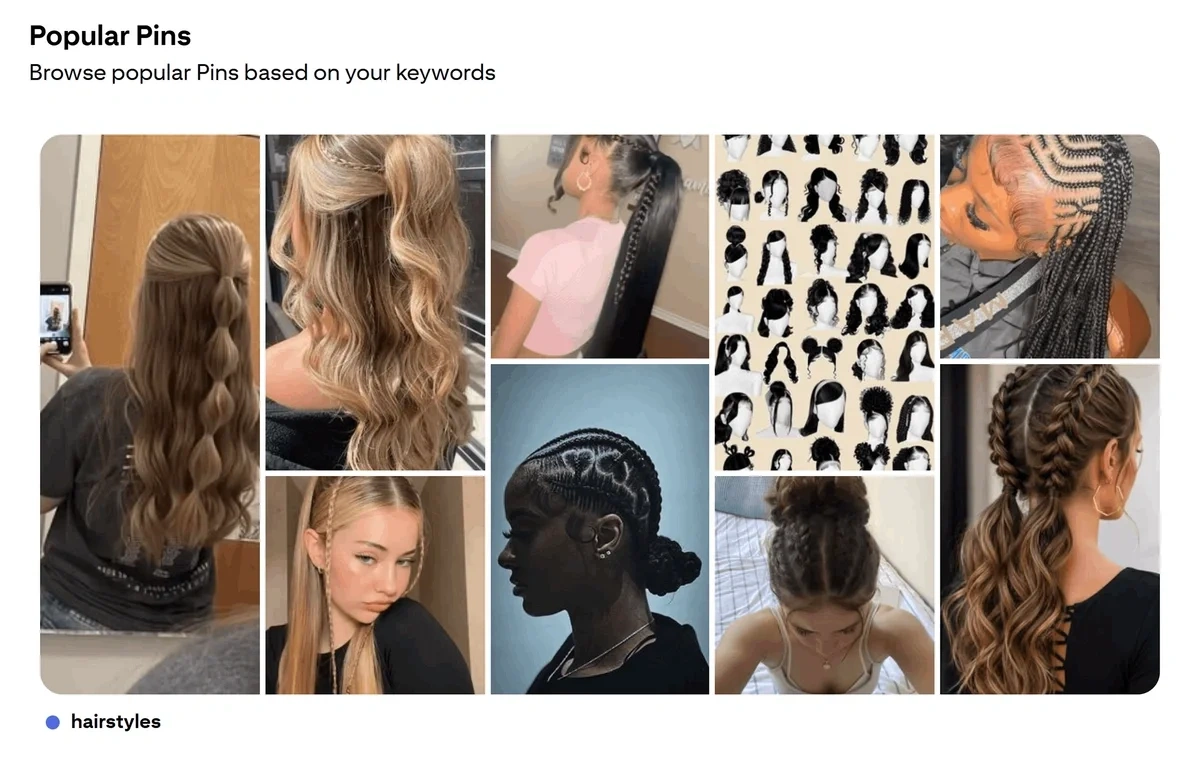 Popular pin examples in Pinterest Trends