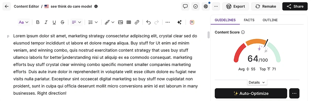 surfer seo content edits