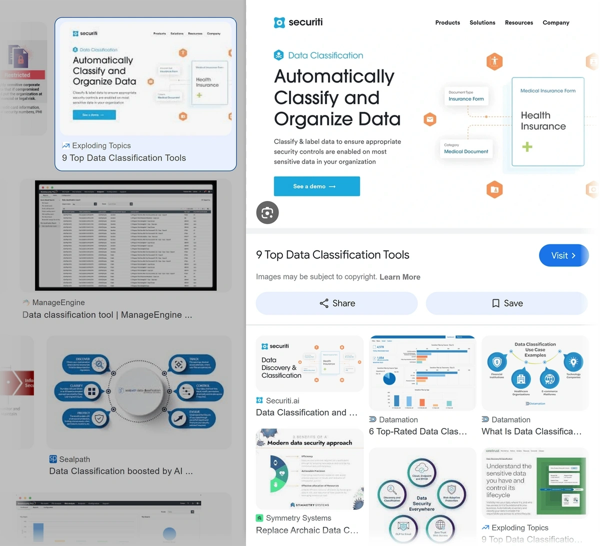 search for data classification tools in google images