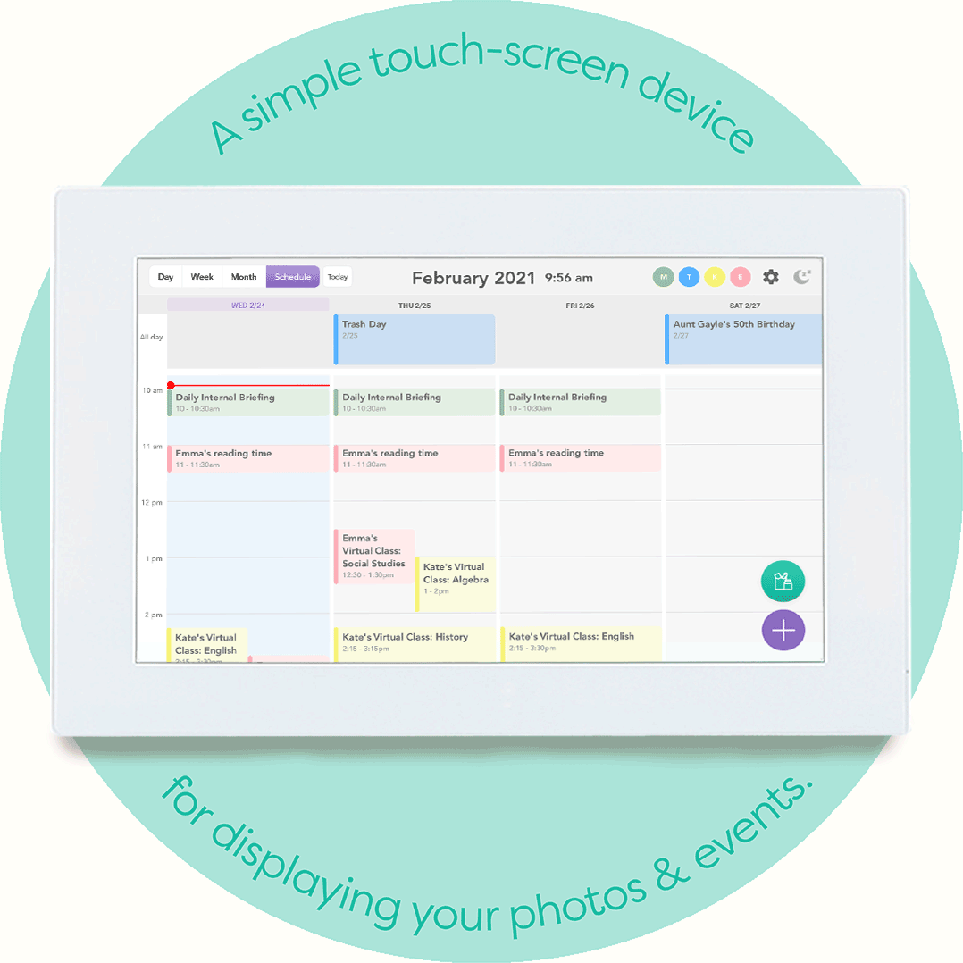 A simple touchscreen device for displaying your photos and events