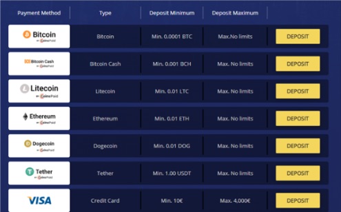 BetChain payment methods