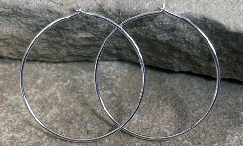 Finished wire hoop earrings