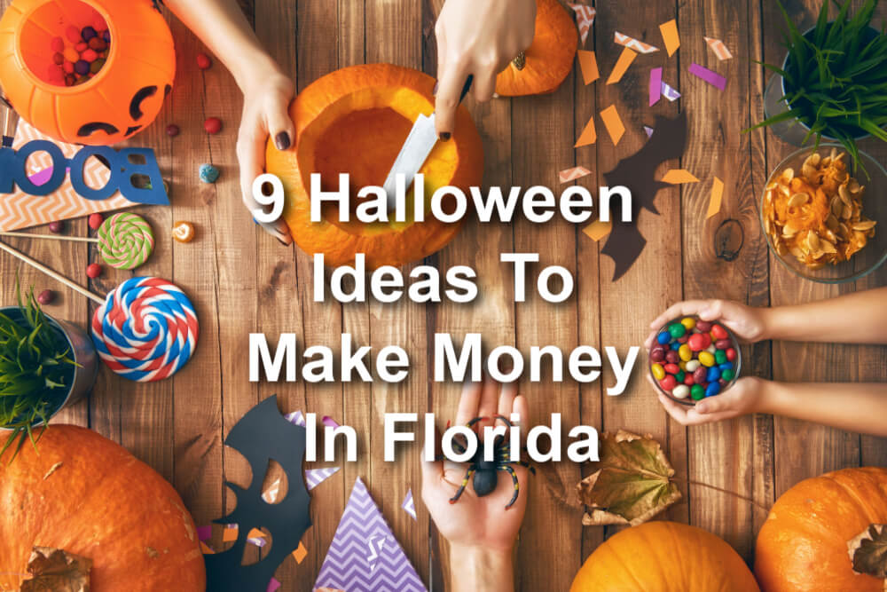 people doing holiday crafts with 9 Halloween Ideas to Make Money in Florida
