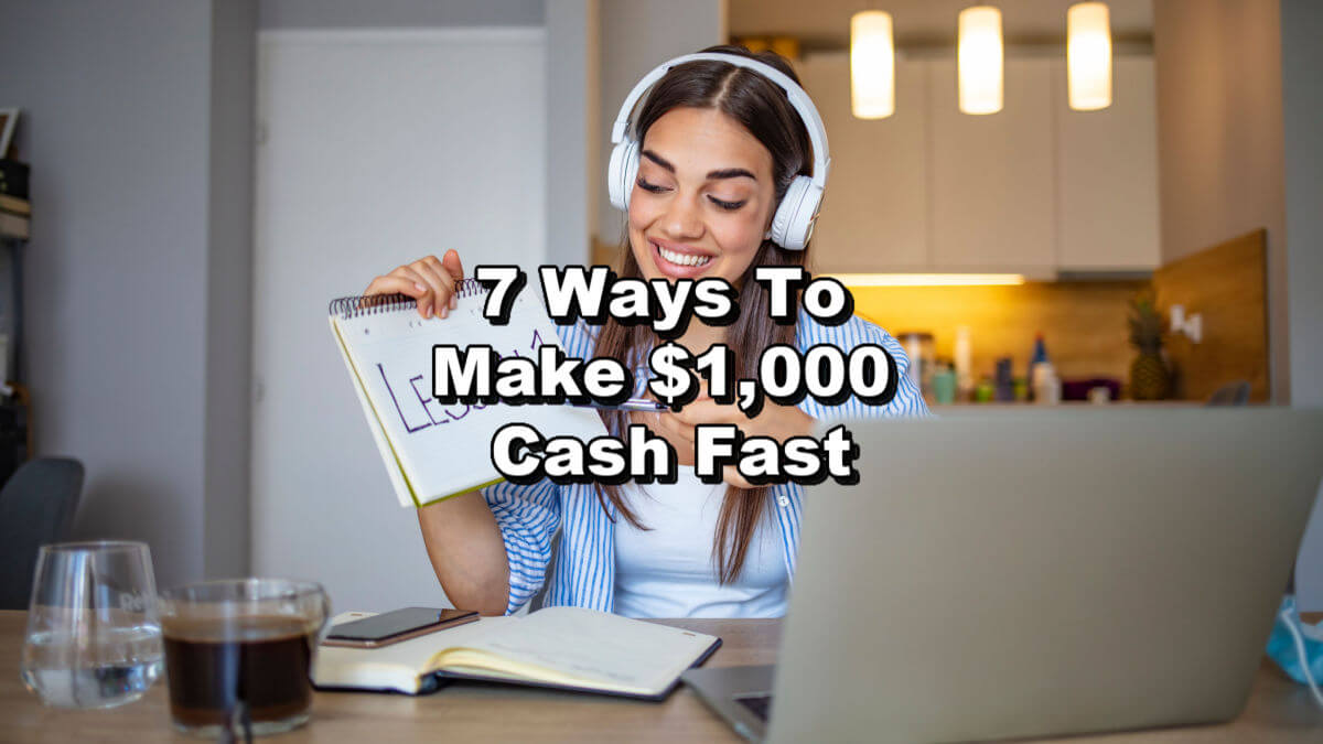 a young woman is making $1,000 cash fast online