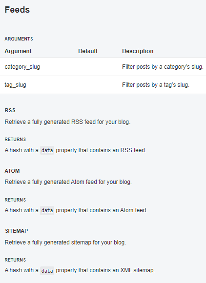 ButterCMS - feeds API endpoint