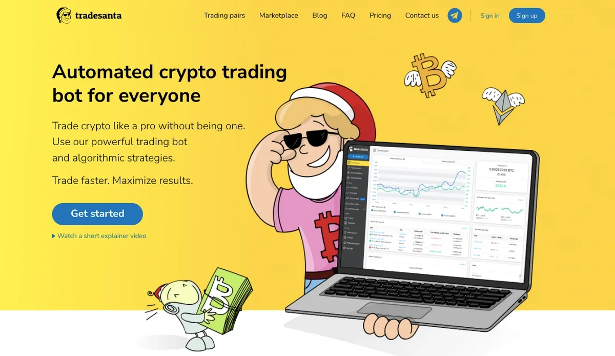TradeSanta grid and DCA trading bot