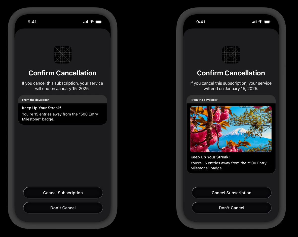 iOS Retention Messaging Features