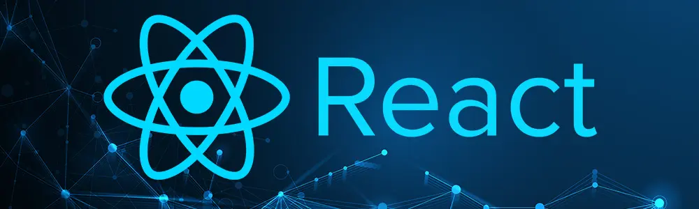react logo on blue background