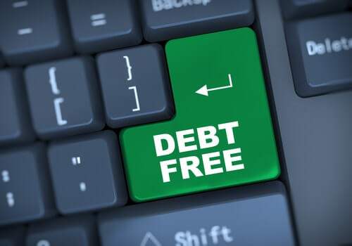 habits of debt free green button