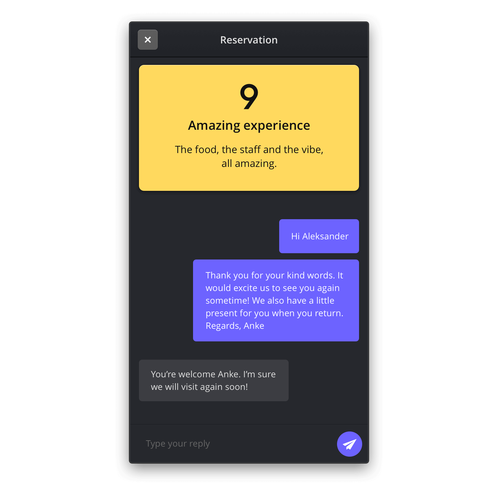 Send messages to your guests about their reservation