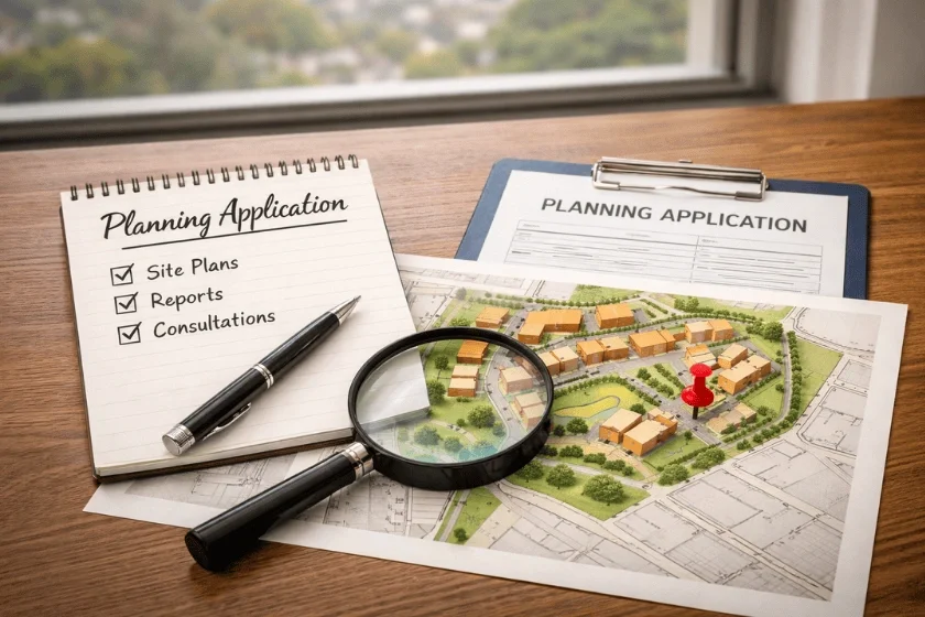 Planning application checklist and map