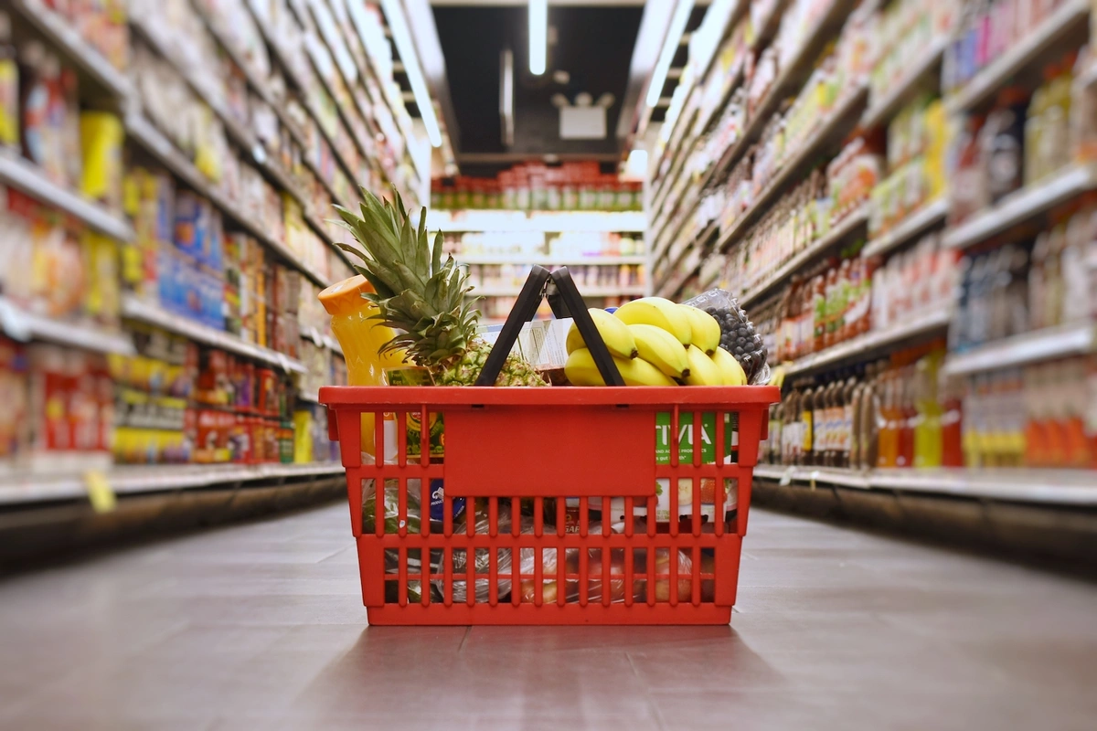 basket full of items for the medicare grocery allowance