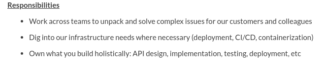 Sample software engineer job responsibilities