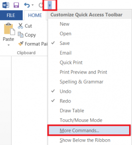 Office Ribbon Quick Access Toolbar