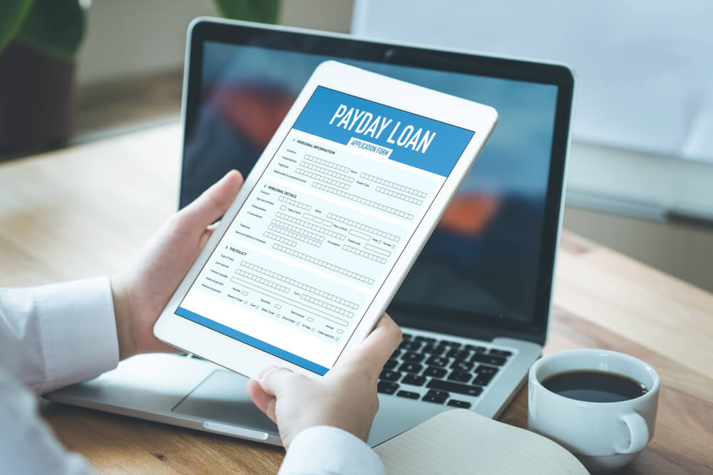 Woman applying for a payday loan