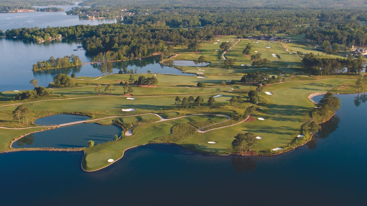 Aerial view of golf course in Alexander City.