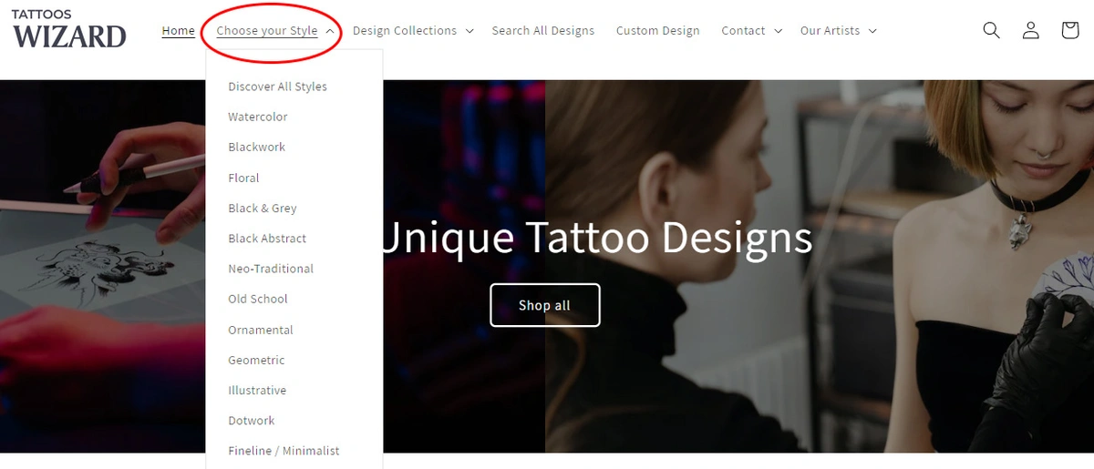 tattoos wizard flash design platform