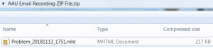 Problem Step Recorder Recording ZIP File MHTML