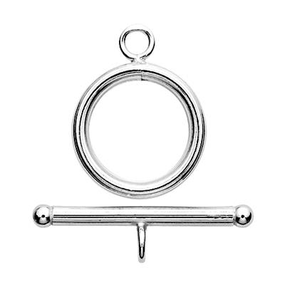 Sterling silver brushed toggle clasp