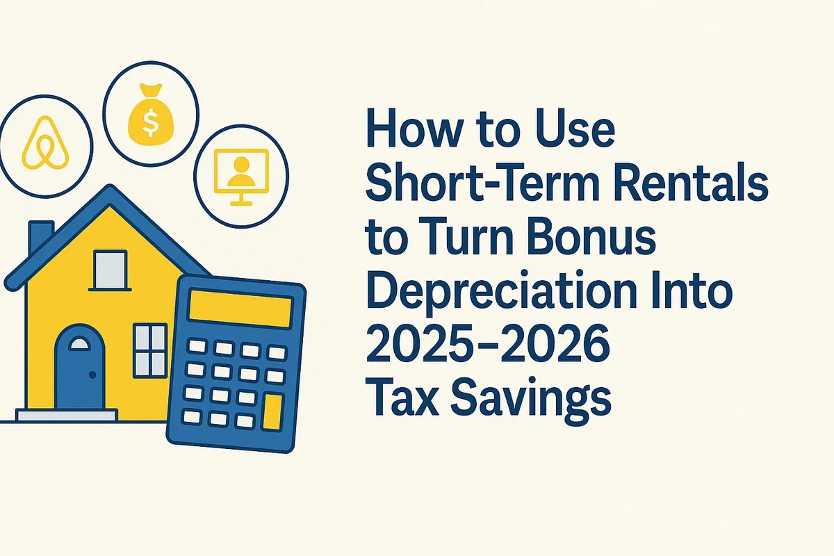 How to Use Short-Term Rentals for 2025–2026 Bonus Depreciation Tax Savings