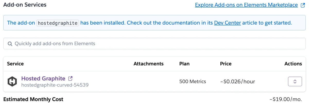 Installing Heroku's Hosted Graphite Monitoring & Dashboards Add-on - 1