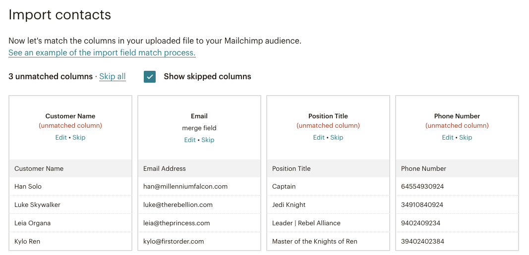 Mailchimp Csv Template