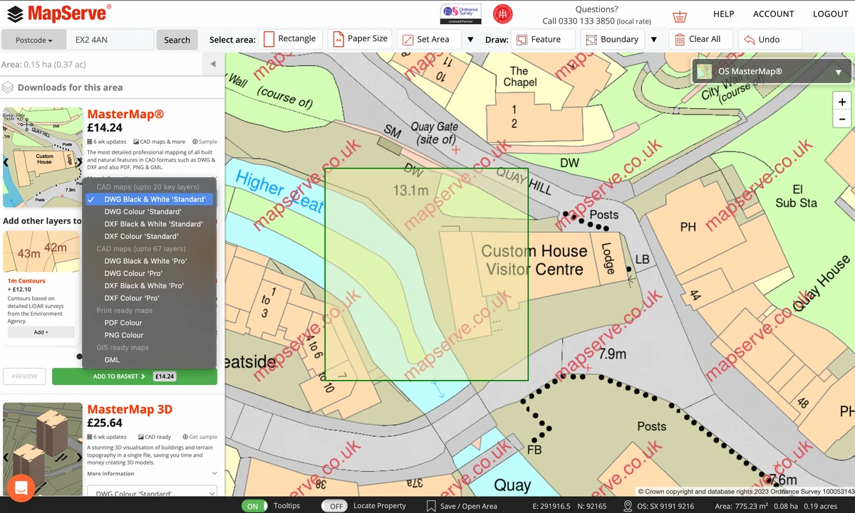 MapServe® CAD selection