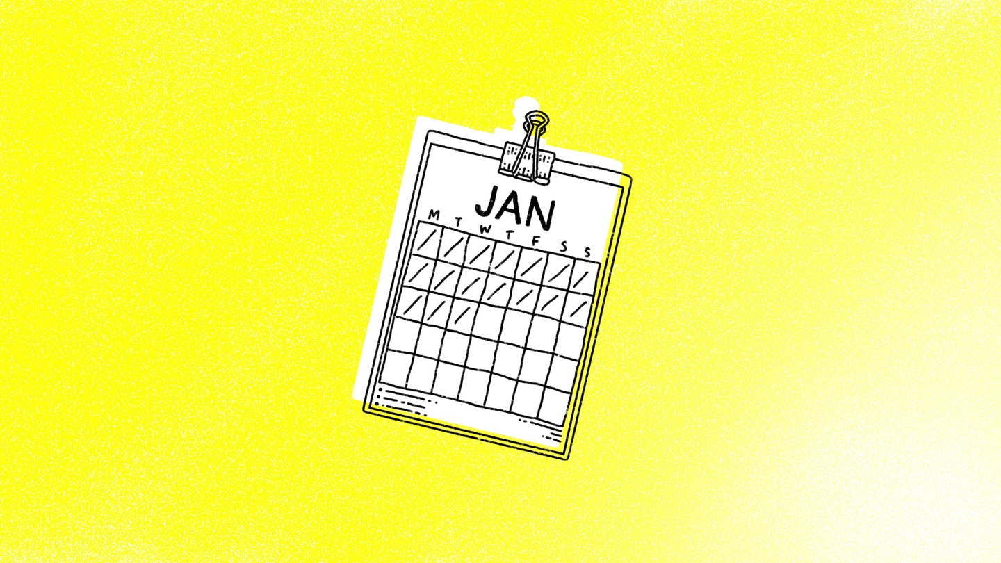 Calendar with checked off dates