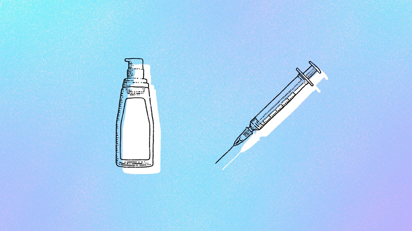 Testosterone injection illustration