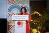 Sconaid McGeachin, Chief Public Affairs and Communications Officer, Mastercard Foundation at the Young Africa Works Dialogue Series, Rwanda 2025 addressing the crowd.