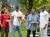 A group of young male participants of the North American Mastercard Foundation Alumni Network, socializing at their summer social in 2025.