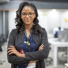 A young woman in an office.