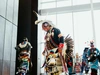 First Nations people in traditional dress.