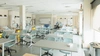 A classroom with two rows desks and seats in a healthcare setting at Gabriel Dumont Institute, 2025.