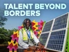 The poster for World Refugee Day 2026, a young woman, from Okapi Green showcasing solar panels. 4 x 3