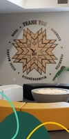 The welcome area at SIIT, for the Fellows Program, 2025, with graphic elements from the Fellows Program applied to the image.