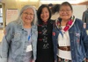 L to R: Kainai Elder Catherine Hunt, Staah’tsi’naims’skaa’ki (Thunder Pipe Woman Under the Sky); Reeta Roy, President & CEO, Mastercard Foundation; Piikani Elder Shirlee Crowshoe, Miisaminiskim (Long Time Buffalo Rock) at a gathering with the Blackfoot Confederacy & the University of Lethbridge.