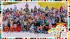 Aerial group photo from Rwanda 2022 Baobab Summit, with an overlay of 2025 Baobab Summit branding elements, marble pattern and Baobab tree.