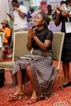 A young woman participating in the EdTech Fellowship Demo Day in Ghana 2024